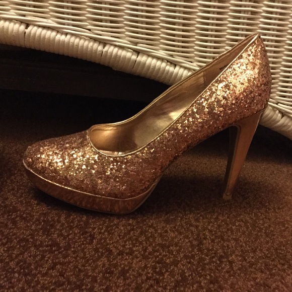 Rampage Rose Gold Glitter Heels - Picture 4 of 4